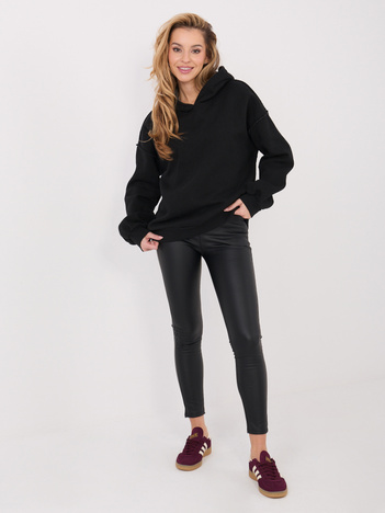 Czarna dresowa bluza z przeszyciami