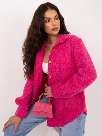 Fuksjowa koszulowa kurtka z kieszeniami RUE PARIS