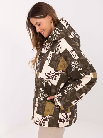 Khaki damska kurtka oversize z kapturem