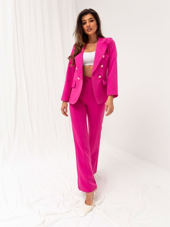 Ciemnoróżowy komplet elegancki z marynarką