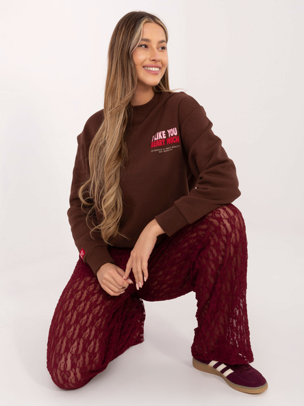 Czekoladowa bluza z wypukłym nadrukiem SUBLEVEL