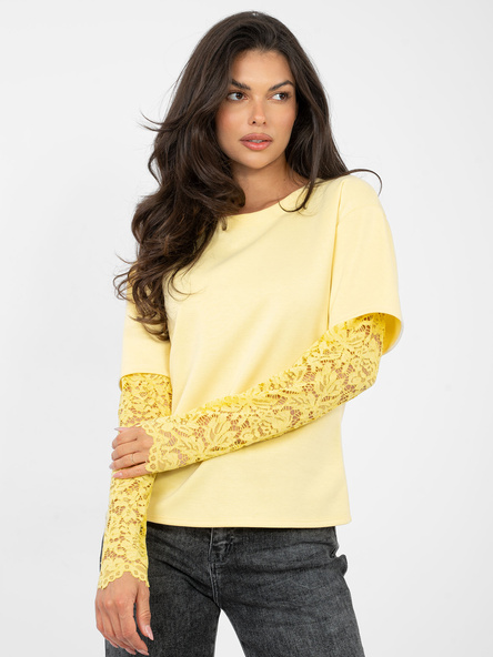 Jasnożółta damska bluzka z miękkiego materiału