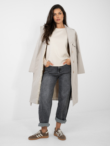 Beżowa damska bluzka z miękkiego materiału