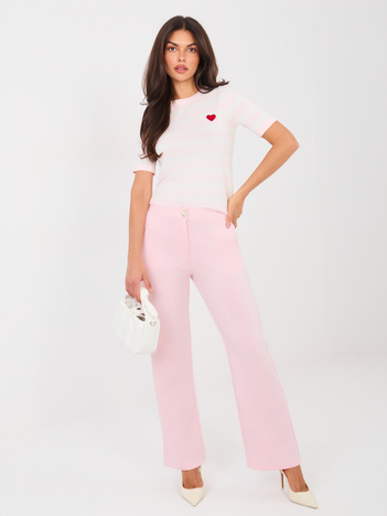 Jasnoróżowe spodnie z miękkiego materiału RUE PARIS