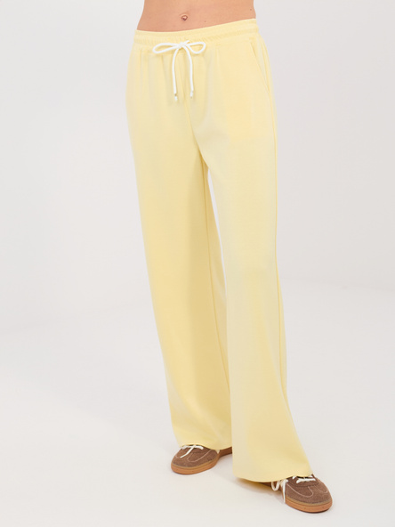Jasnożółte dresowe z prostą nogawką RUE PARIS