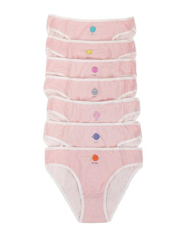 Biało-różowe damskie figi w paski 7-pak