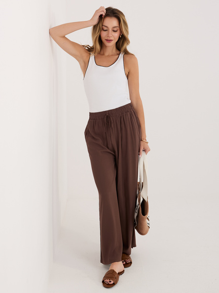 Biały damski tank top w prążek RUE PARIS