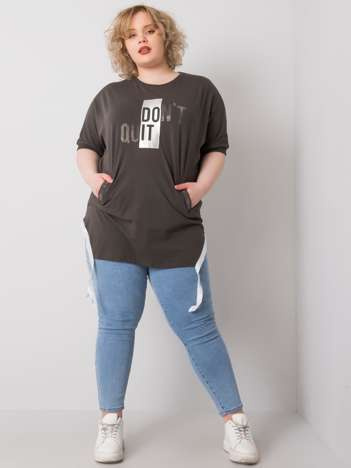 Ciemna khaki bluzka plus size Clare