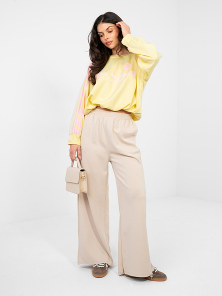 Beżowo-żółty komplet ze ściągaczem na bluzie RUE PARIS
