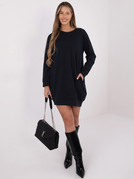 Granatowa dresowa sukienka z bawełny BASIC FEEL GOOD