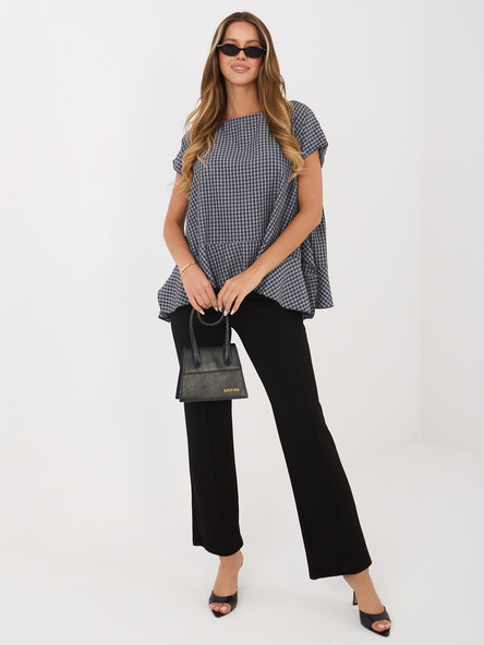 Granatowa letnia bluzka z domieszką lyocellu