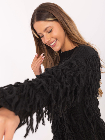 Ecru damski sweter boho z wełną RUE PARIS