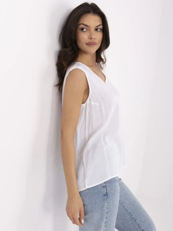 Biała letnia bluzka damska z wiskozy SUBLEVEL