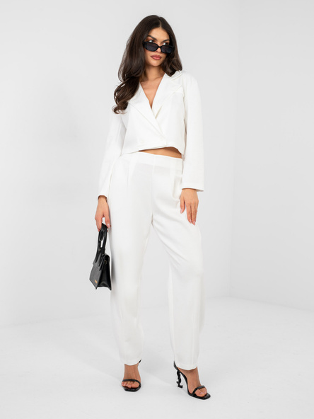 Ecru dresowy komplet w eleganckim stylu RUE PARIS