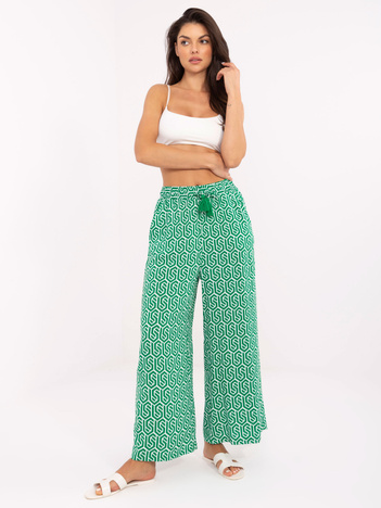 Zielone letnie spodnie we wzory SUBLEVEL