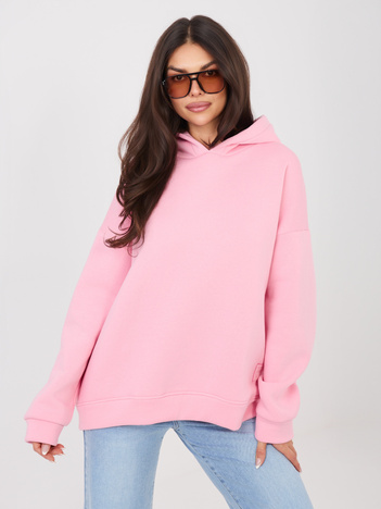 Pastelowa różowa bluza basic z ociepleniem RUE PARIS