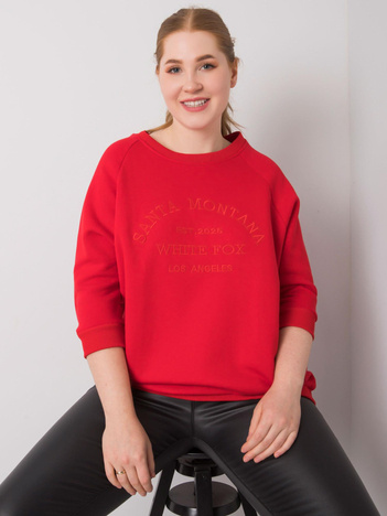 Czerwona bluza plus size bez kaptura Vincente