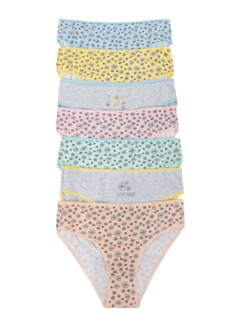 Bawełniane damskie figi z kwiatowym motywem 7-pak