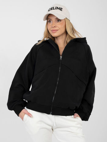 Czarna rozpinana bluza z haftem NATURAL SIDE