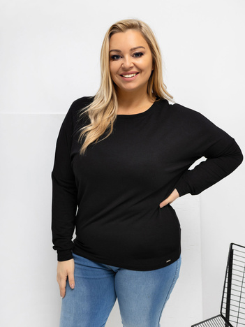 Czarna bluzka plus size z miękkiego materiału