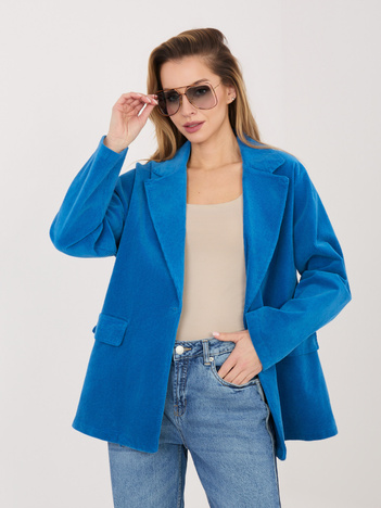 Kobaltowa sztruksowa marynarka oversize RUE PARIS