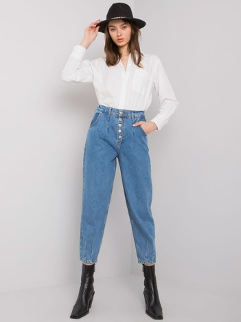Niebieskie spodnie mom jeans Cortona