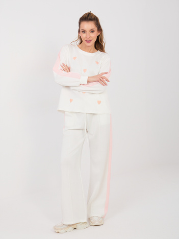 Ecru damski komplet z miękkiego materiału RUE PARIS