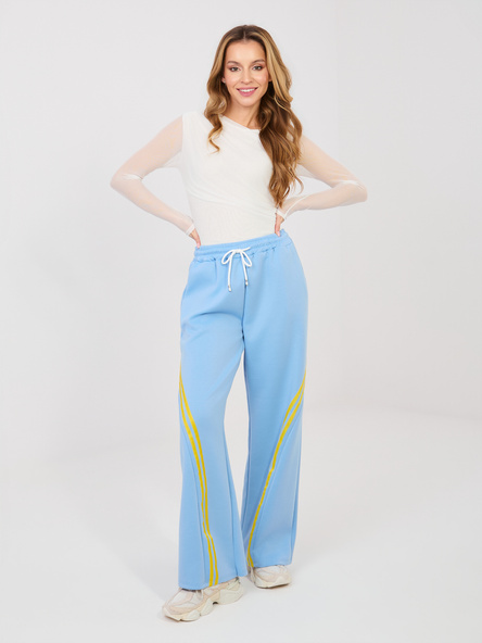 Pastelowe niebieskie dresowe spodnie z prostą nogawką RUE PARIS