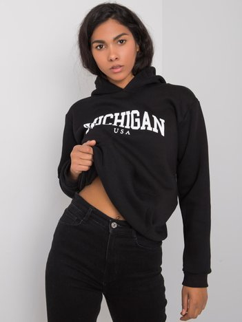 Czarna bluza z kapturem Khianna RUE PARIS