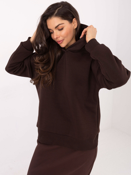 Czekoladowa dresowa bluza z ociepleniem