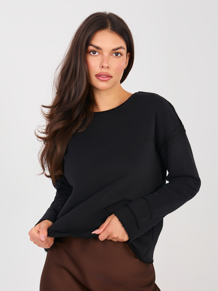 Czarna damska bluza z okrągłym dekoltem NATURAL SIDE
