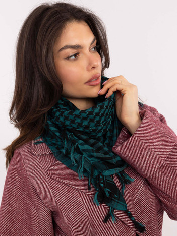 Morsko-czarna damska chusta arafatka w kratę