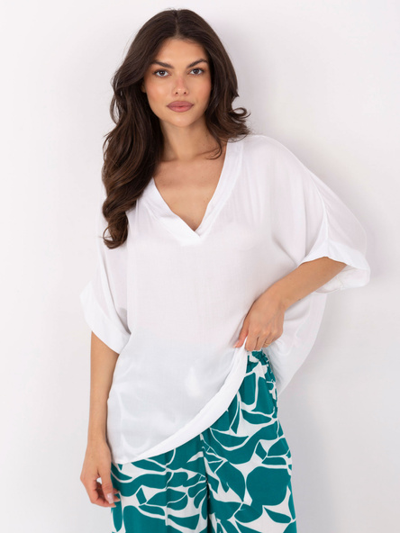 Biała letnia bluzka z rękawem 3/4 OCH BELLA