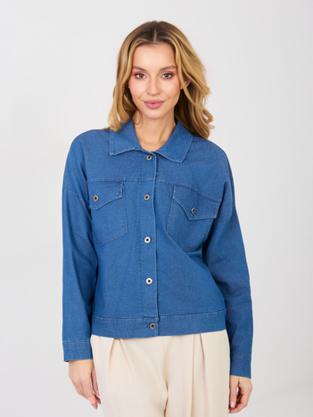 Niebieska jeansowa koszula z kołnierzykiem