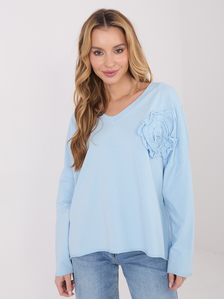 Jasnoniebieska bluzka oversize z bawełny