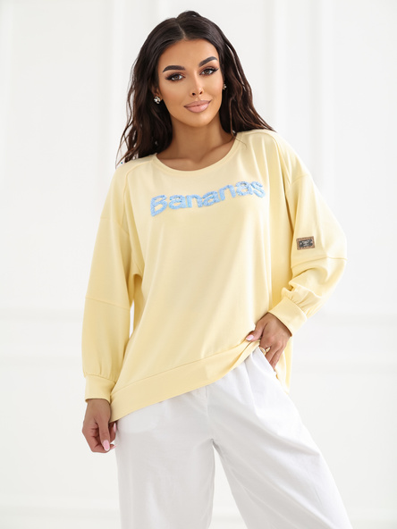 Jasnożółta damska bluza z miękkiego materiału RUE PARIS