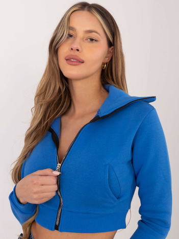 Ciemnoniebieska krótka rozpinana bluza dresowa Ann RUE PARIS