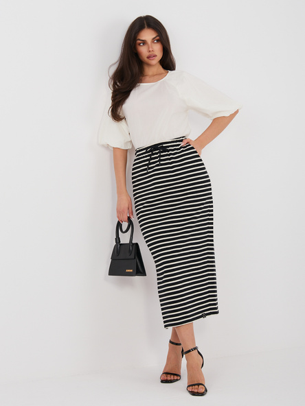 Czarna bawełniana spódnica z rozcięciem SUBLEVEL