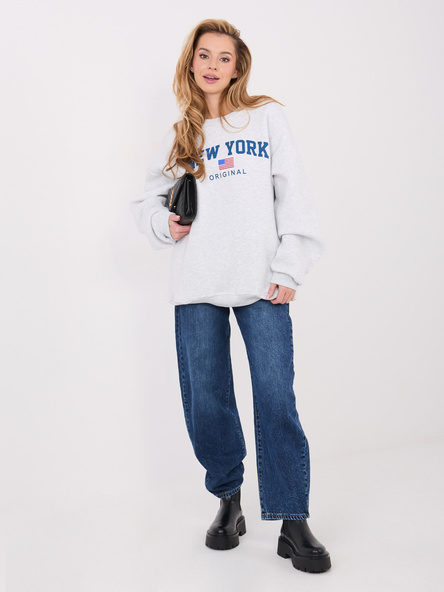 Jasnoszara dresowa bluza z ociepleniem