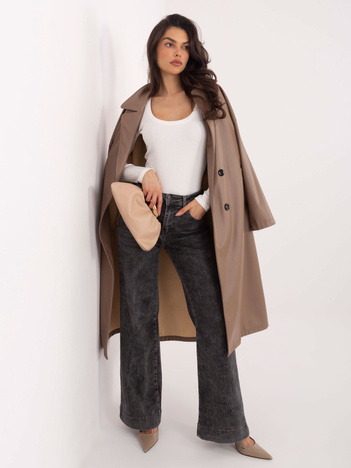 Ecru damskie body basic z bawełny RUE PARIS