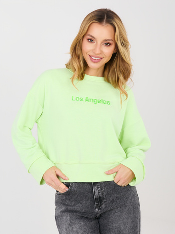 Jasnozielona damska bluza z haftowanym napisem