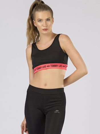 TOMMY LIFE Czarny sportowy top