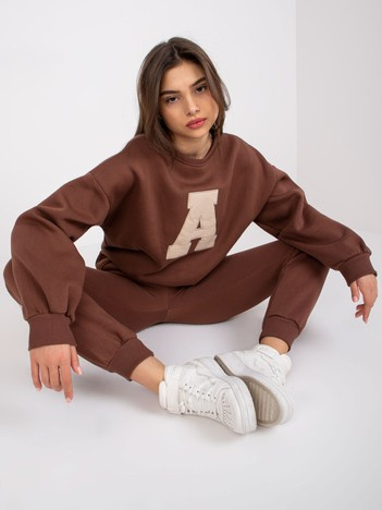 Ciemnobrązowy komplet dresowy bawełniany Edvige