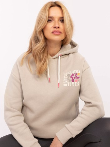 Beżowa bluza z nadrukiem na plecach SUBLEVEL