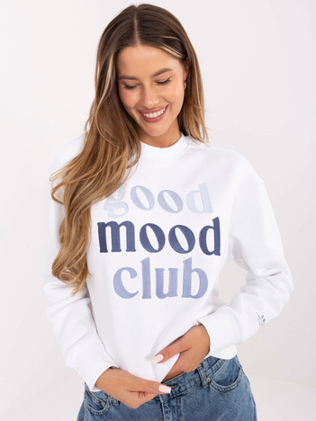 Biała dresowa bluza z napisem SUBLEVEL