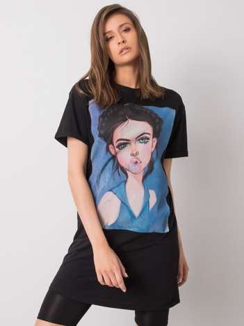 Czarna tunika z nadrukiem Eira SUBLEVEL