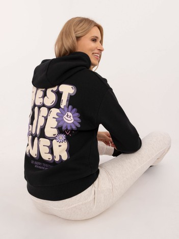 Grafitowa damska bluza z nadrukiem na plecach SUBLEVEL