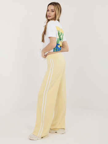 Jasnożółte dresowe spodnie z wysokim stanem