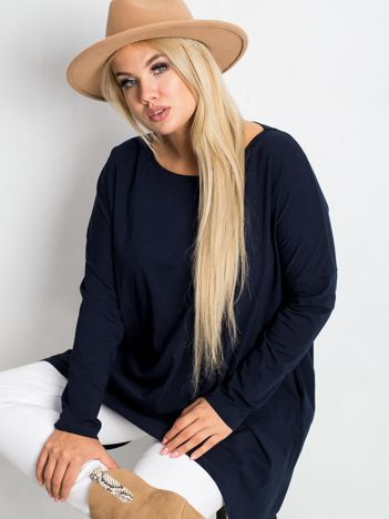 Granatowa tunika plus size Moa