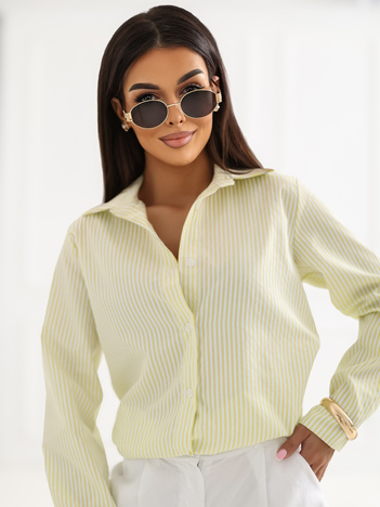 Jasnożółta damska koszula w paski